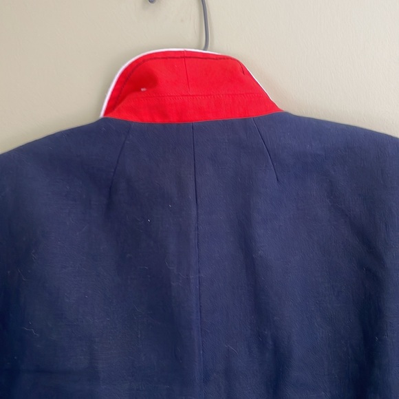 J CREW Rhodes Nautical Tipped Linen Blazer / Jacket NAVY Sz 4 - Picture 9 of 11